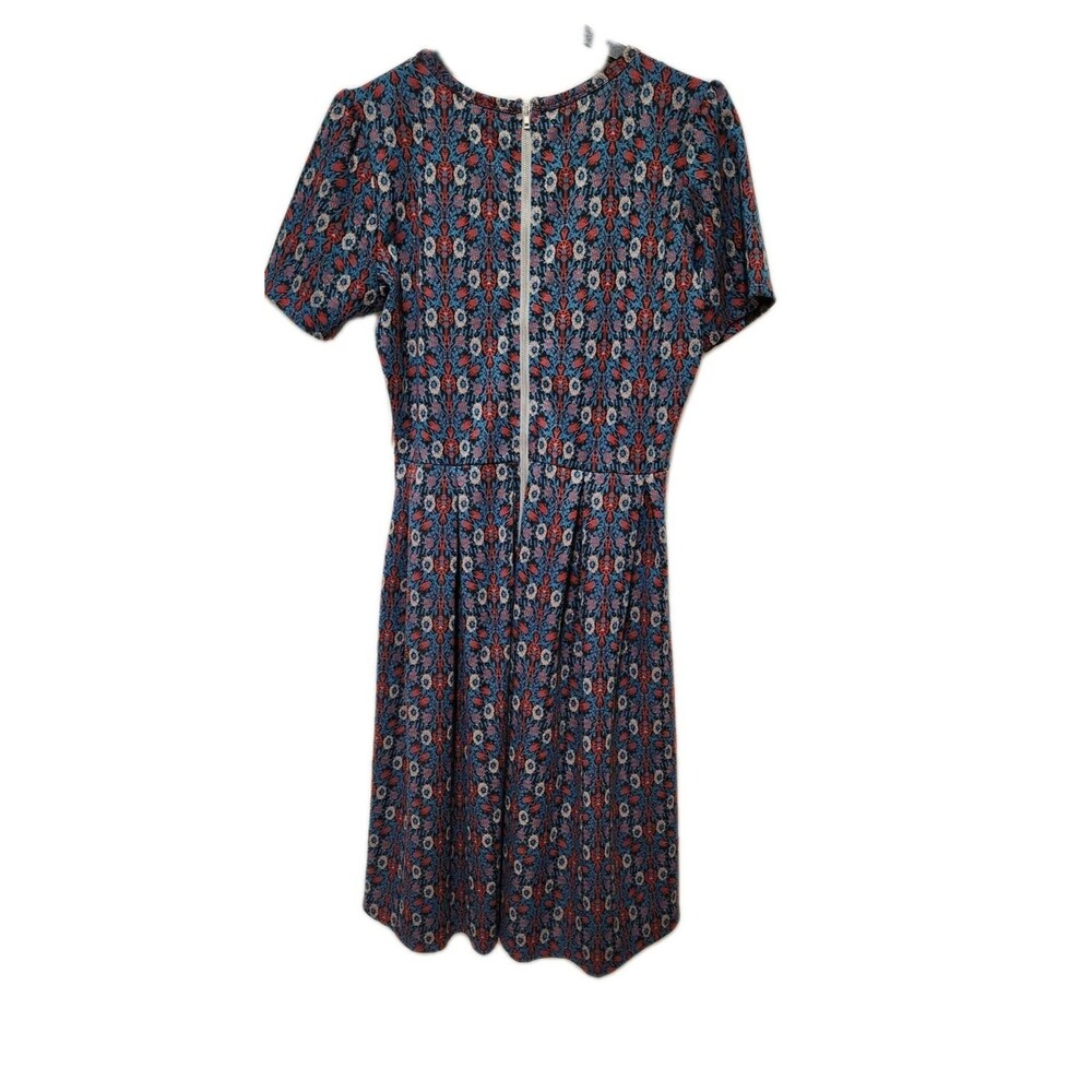 LuLaRoe Amelia Dress Blue Multicolor Large with Pockets - Picture 2 of 8